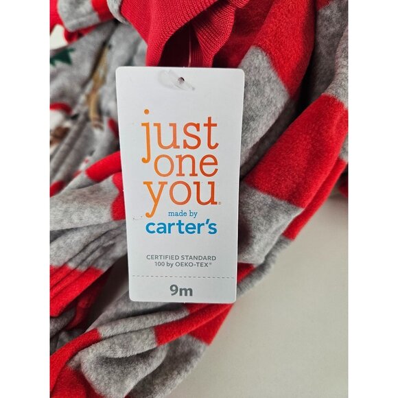 Carters Size 9 M Set of 2 Cozy Baby Pajamas With Holiday Prints & Stripes Soft - Picture 9 of 10